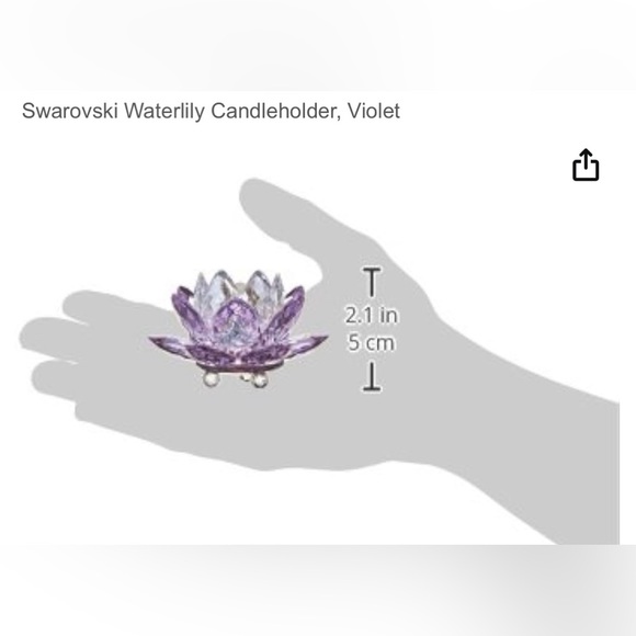Swarovski Violet Crystal Waterlily candle holder - Picture 3 of 5